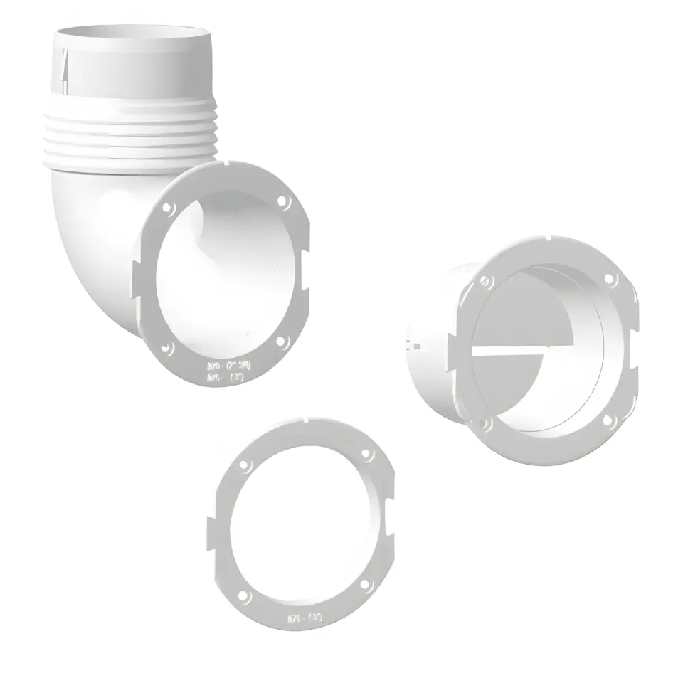Havalandırma Bağlantı Dirseği Ø76 mm Beyaz