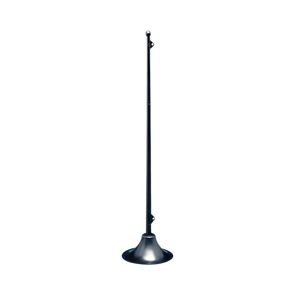 Dikey ve Yatay Tabanlı Bayrak Direği, 290 mm, Siyah